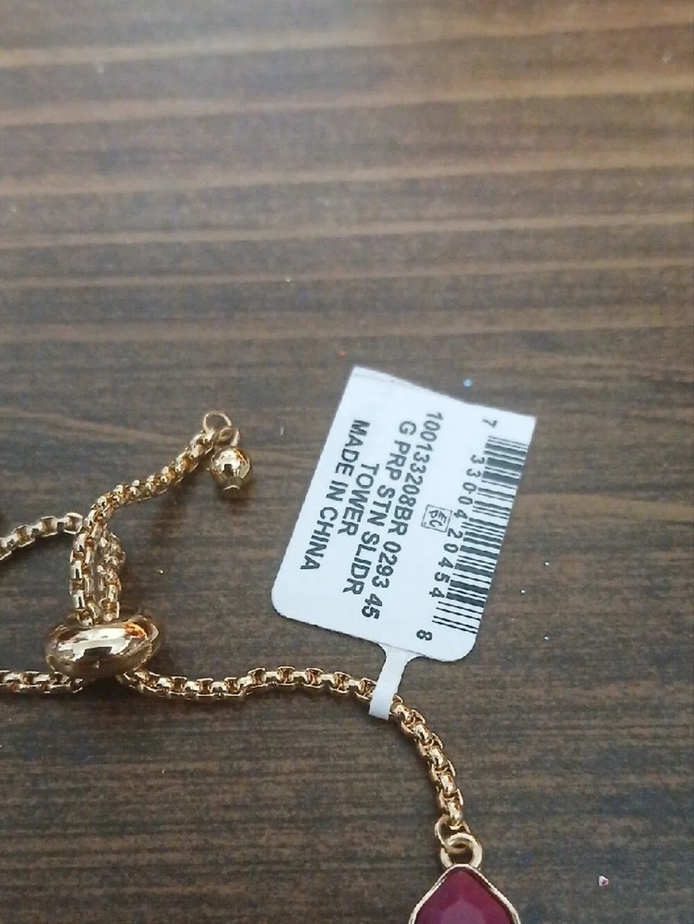 STYLE & CO. Gold-Tone Bracelet with Faceted Pink Gemstones NWT